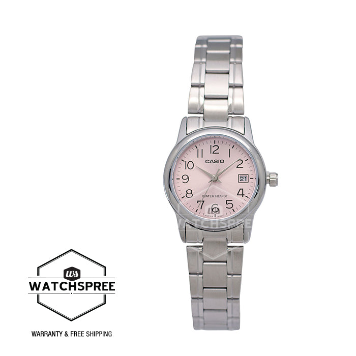 Casio Ladies' Standard Analog Silver Stainless Steel Band Watch LTPV002D-4B LTP-V002D-4B
