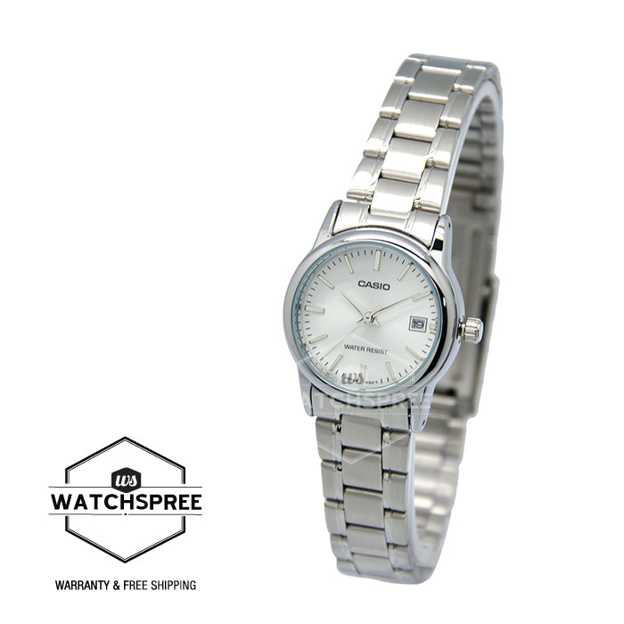 Casio Ladies' Standard Analog Silver Stainless Steel Band Watch LTPV002D-7A
