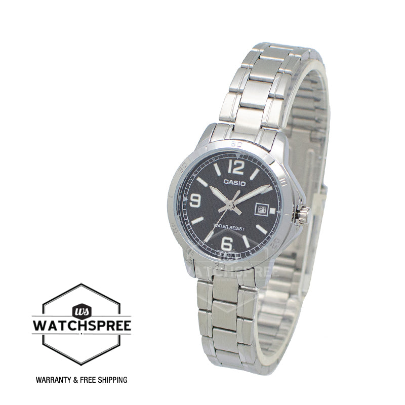 Casio Ladies' Standard Analog Silver Stainless Steel Band Watch LTPV004D-1B2 LTP-V004D-1B2