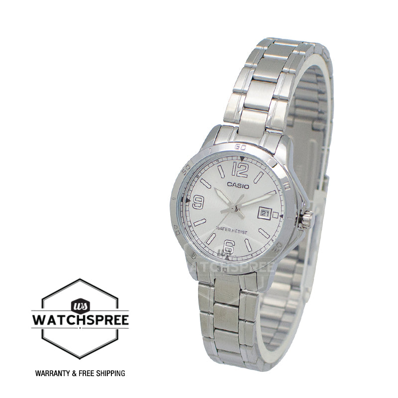 Casio Ladies' Standard Analog Silver Stainless Steel Band Watch LTPV004D-7B2 LTP-V004D-7B2