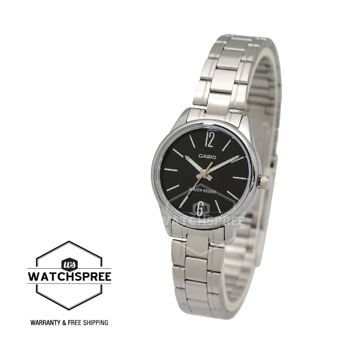 Casio Ladies' Standard Analog Silver Stainless Steel Band Watch LTPV005D-1B LTP-V005D-1B