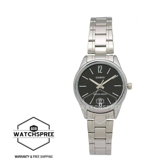 Casio Ladies' Standard Analog Silver Stainless Steel Band Watch LTPV005D-1B LTP-V005D-1B