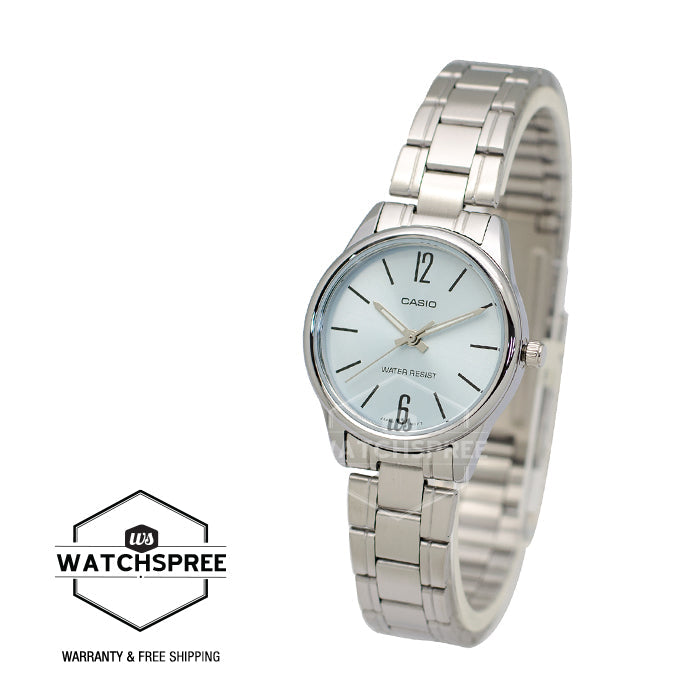 Casio Ladies' Standard Analog Silver Stainless Steel Band Watch LTPV005D-2B LTP-V005D-2B