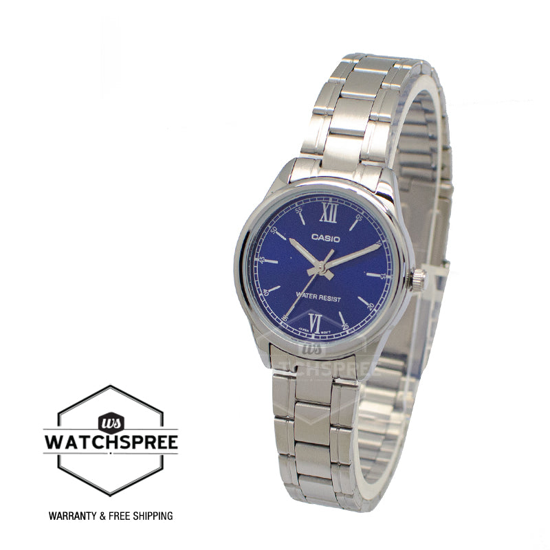 Casio Ladies' Analog Silver Stainless Steel Band Watch LTPV005D-2B2 LTP-V005D-2B2