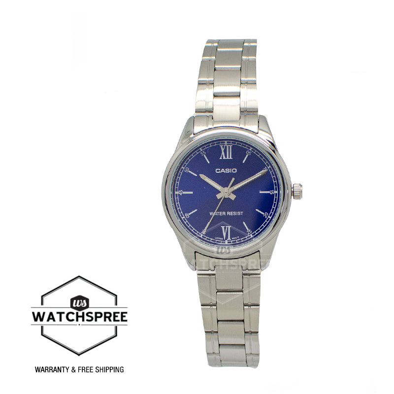 Casio Ladies' Analog Silver Stainless Steel Band Watch LTPV005D-2B2 LTP-V005D-2B2