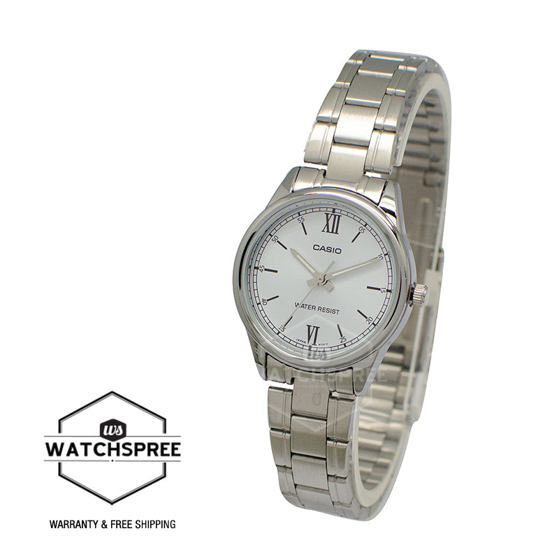 Casio Ladies' Analog Silver Stainless Steel Band Watch LTPV005D-2B3 LTP-V005D-2B3