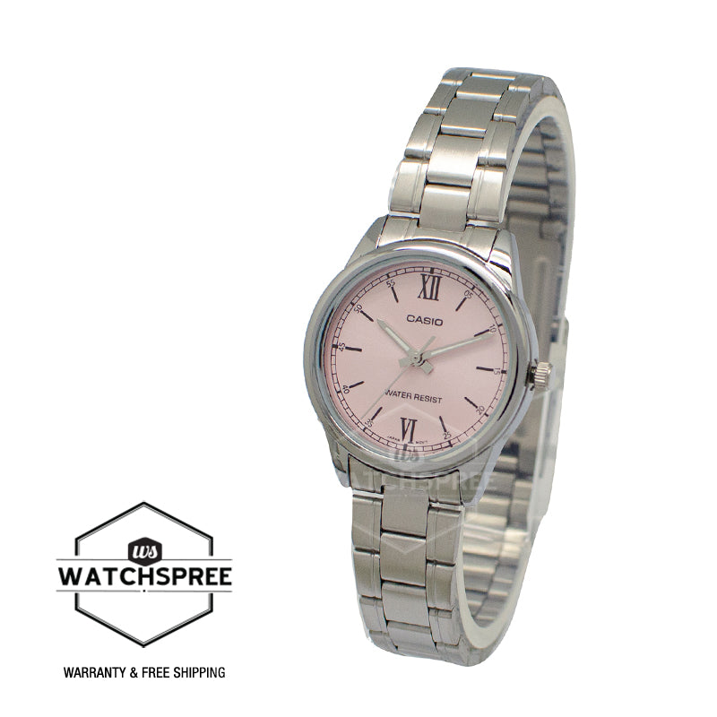 Casio Ladies' Analog Silver Stainless Steel Band Watch LTPV005D-4B2 LTP-V005D-4B2