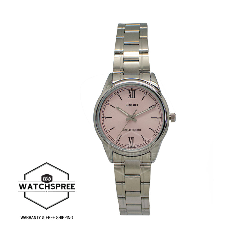 Casio Ladies' Analog Silver Stainless Steel Band Watch LTPV005D-4B2 LTP-V005D-4B2