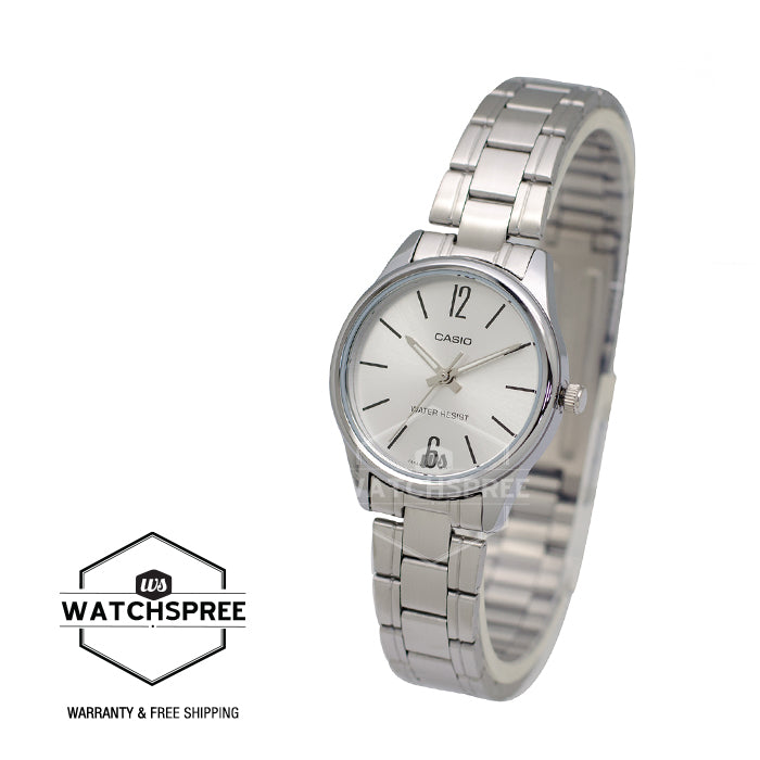 Casio Ladies' Standard Analog Silver Stainless Steel Band Watch LTPV005D-7B LTP-V005D-7B