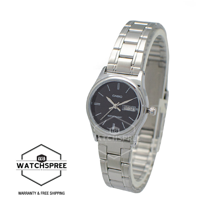 Casio Ladies' Standard Analog Silver Stainless Steel Band Watch LTPV006D-1B2 LTP-V006D-1B2