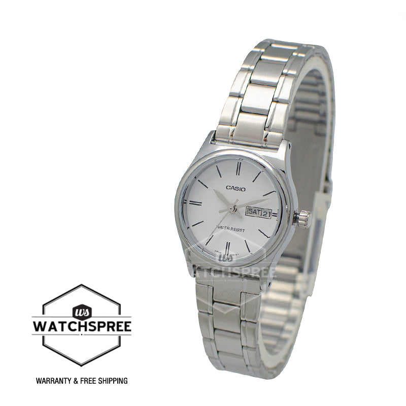 Casio Ladies' Standard Analog Silver Stainless Steel Band Watch LTPV006D-7B2 LTP-V006D-7B2