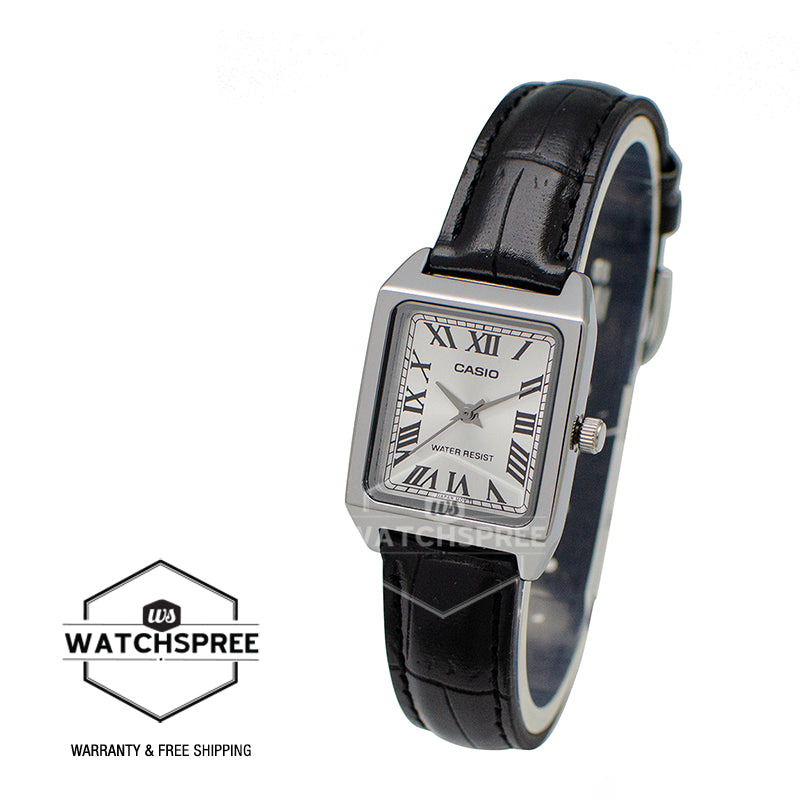 Casio Ladies' Standard Analog Black Leather Strap Watch LTPV007L-7B1 LTP-V007L-7B1