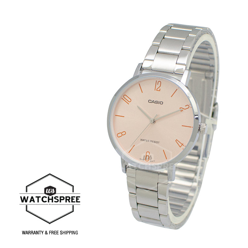 Casio Ladies' Analog Silver Stainless Steel Band Watch LTPVT01D-4B LTP-VT01D-4B