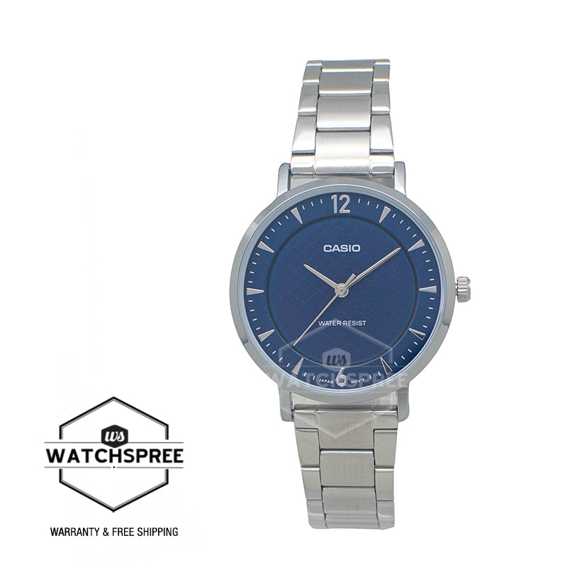 Casio Ladies' Analog Stainless Steel Band Watch LTPVT04D-2A LTP-VT04D-2A
