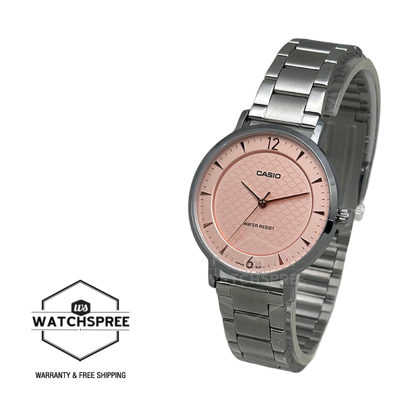 Casio Ladies' Analog Stainless Steel Band Watch LTPVT04D-4A LTP-VT04D-4A