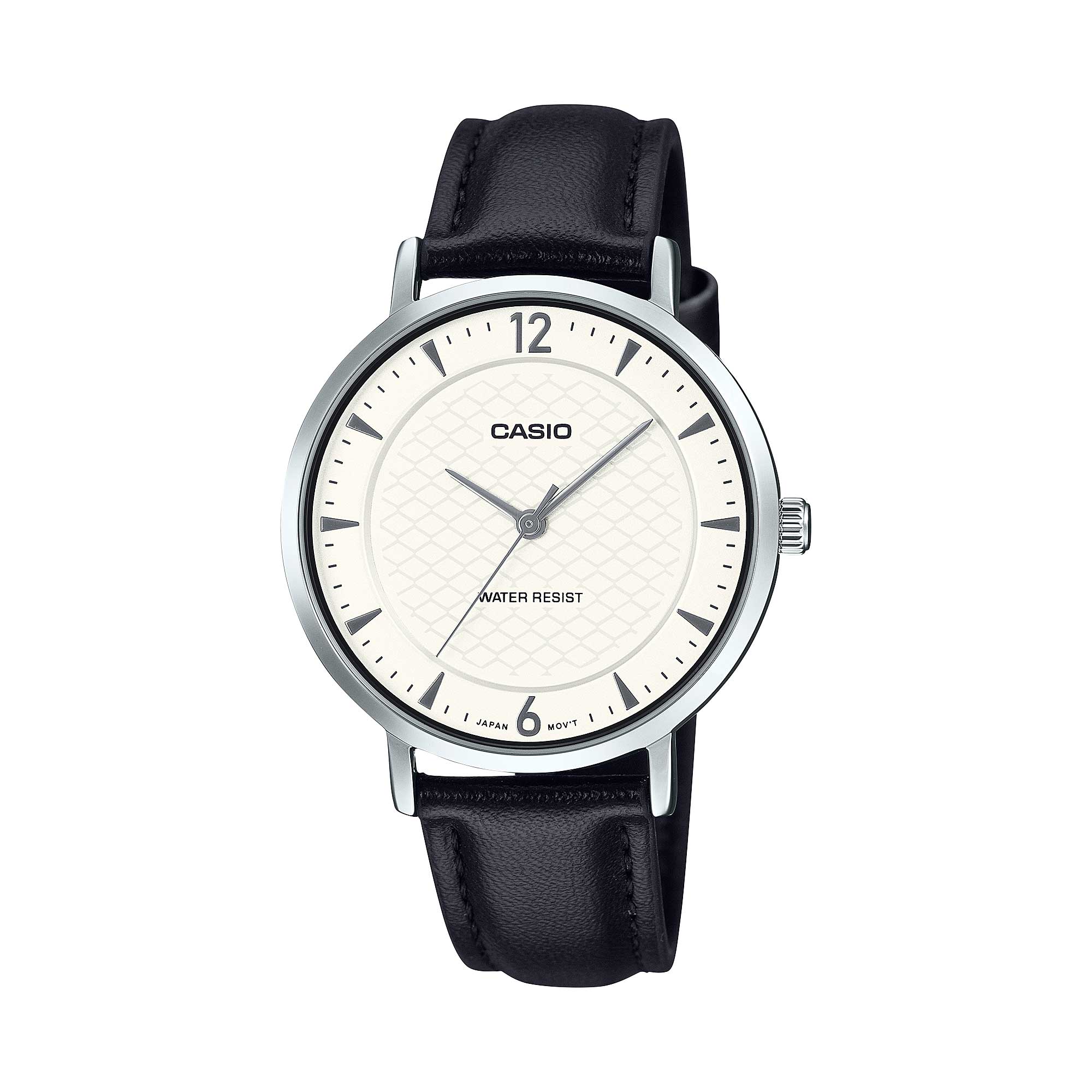 Casio Ladies' Analog Black Leather Strap Watch LTPVT04L-7A2 LTP-VT04L-7A2