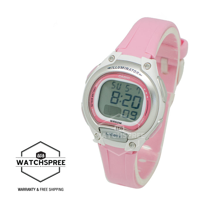 Casio Standard Digital Pink Resin Strap Watch LW203-4A