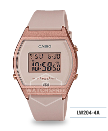 Casio Ladies' Digital Pink Resin Band Watch LW204-4A LW-204-4A
