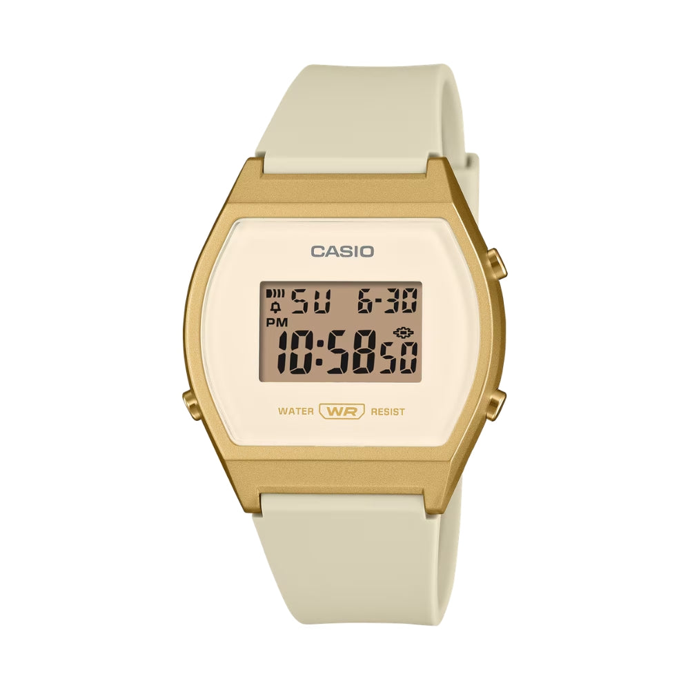 Casio Digital Cream Resin Band Watch LW204-9A LW-204-9A [Kids]