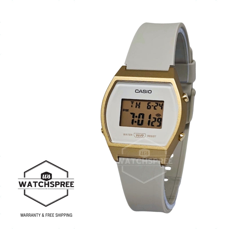 Casio Digital Cream Resin Band Watch LW204-9A LW-204-9A [Kids]