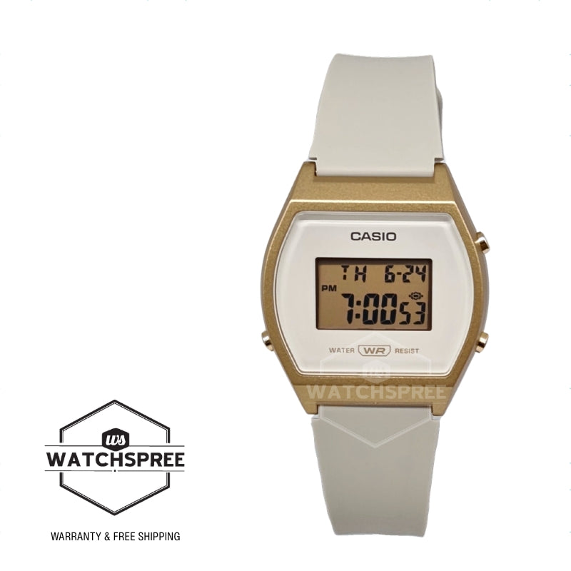 Casio Digital Cream Resin Band Watch LW204-9A LW-204-9A [Kids]