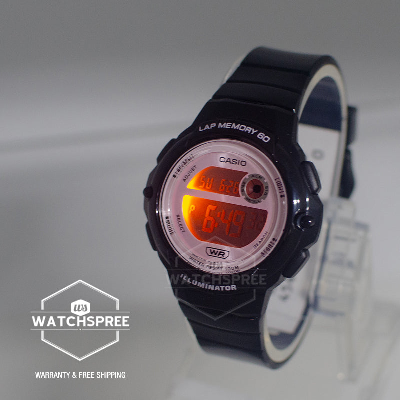 Casio Digital Dual Time Black Resin Band Watch LWS1200H-1A2 LWS-1200H-1A2 [Kids]