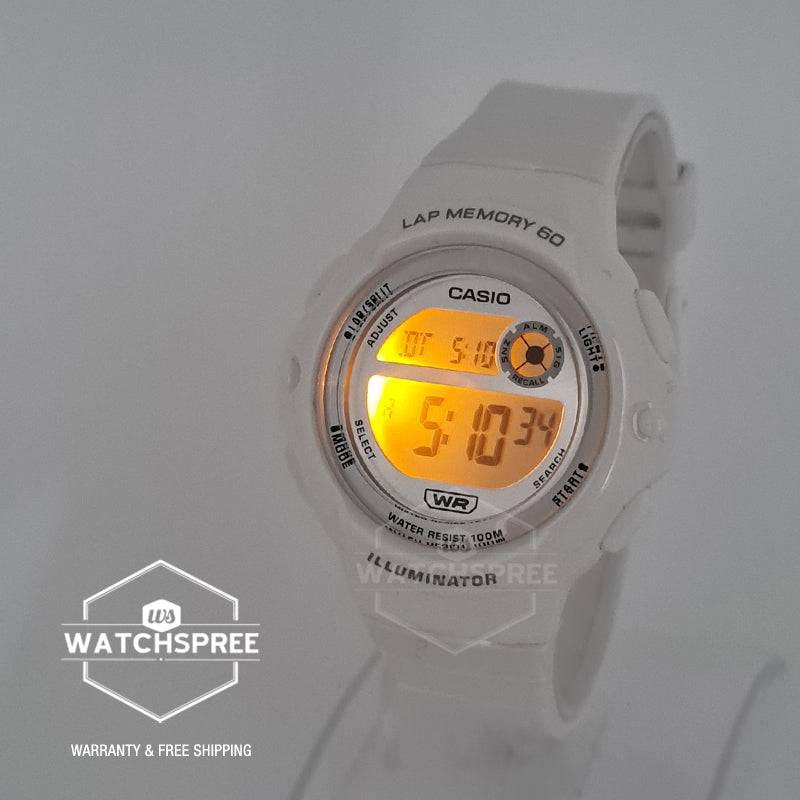 Casio Digital Dual Time White Resin Band Watch LWS1200H-7A1 LWS-1200H-7A1 [Kids]