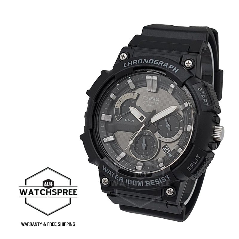 Casio Men's Standard Analog Retrograde Chronograph Black Resin Band Watch MCW200H-1A2 MCW-200H-1A2