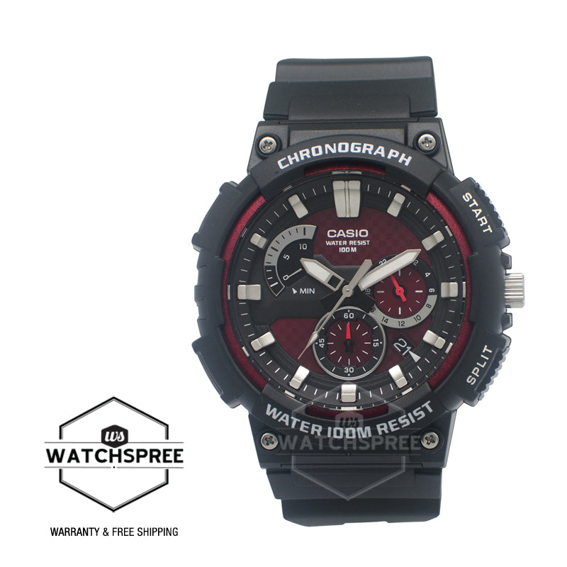 Casio Men's Standard Analog Retrograde Chronograph Black Resin Band Watch MCW200H-4A MCW-200H-4A