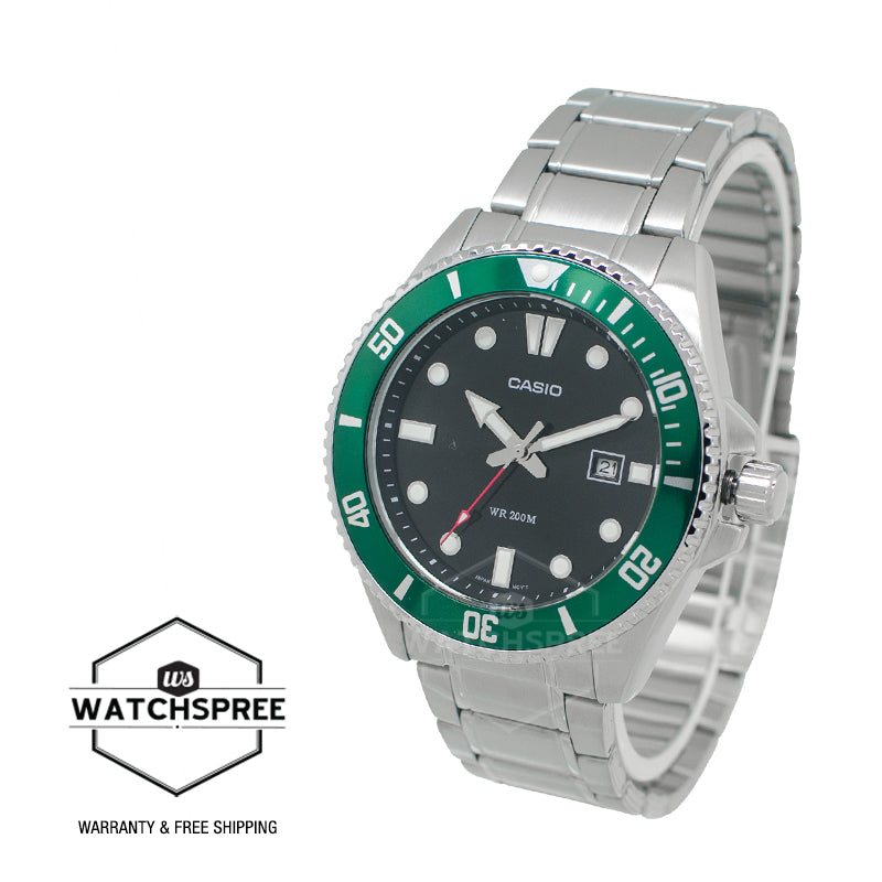 Casio Men's Analog Sporty Stainless Steel Band Watch MDV107D-3A MDV-107D-3A