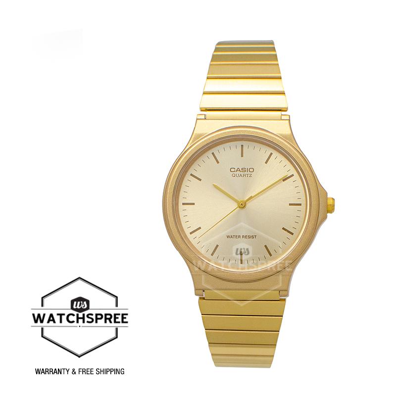 Casio Men's Analog Gold Ion Plated Stainless Steel Band Watch MQ24G-9E MQ-24G-9E