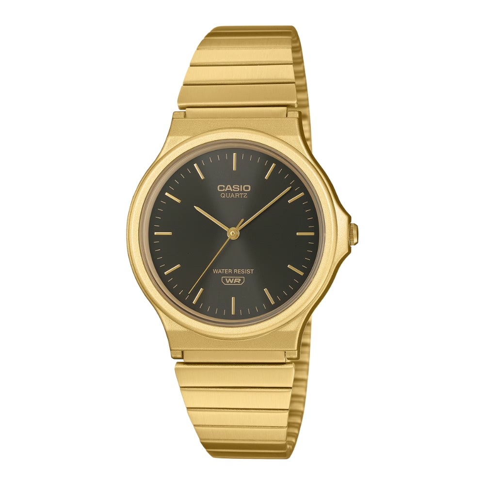 Casio Analog Gold Ion Plated Stainless Steel Band Watch MQ24GA-1A MQ-24GA-1A