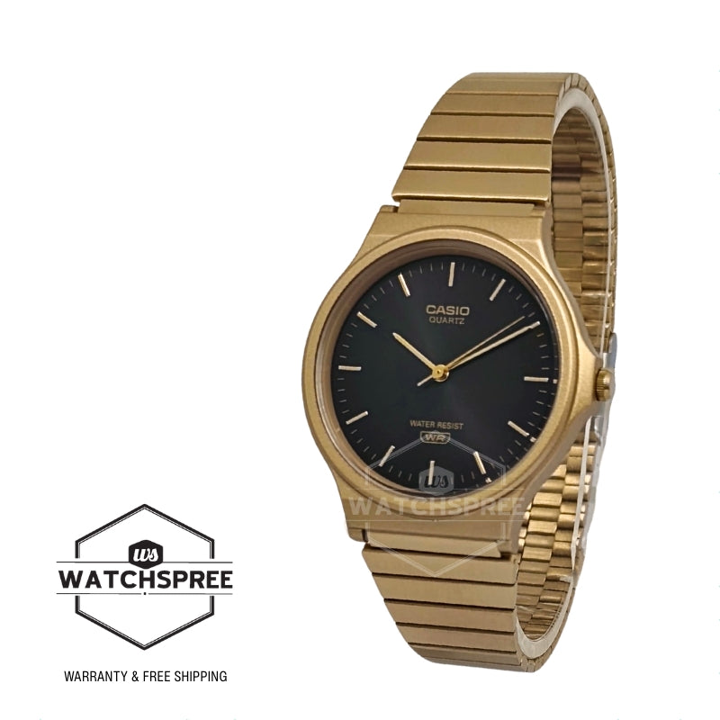Casio Analog Gold Ion Plated Stainless Steel Band Watch MQ24GA-1A MQ-24GA-1A