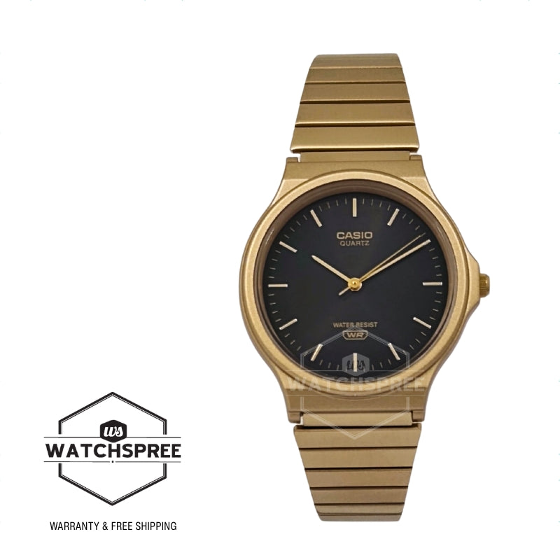 Casio Analog Gold Ion Plated Stainless Steel Band Watch MQ24GA-1A MQ-24GA-1A