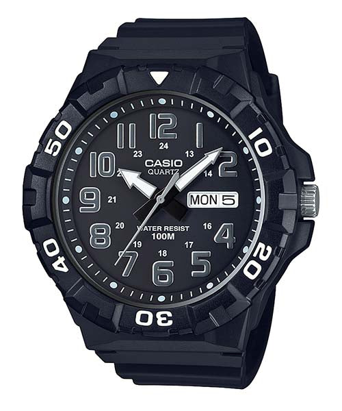 Casio Men's Standard Analog Black Resin Band Watch MRW210H-1A