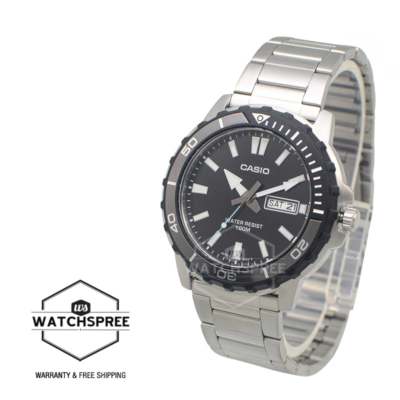 Casio Men's Analog Sporty Stainless Steel Band Watch MTD125D-1A3 MTD-125D-1A3