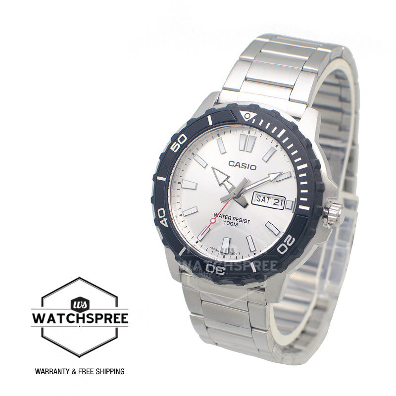 Casio Men's Analog Sporty Stainless Steel Band Watch MTD125D-7A MTD-125D-7A