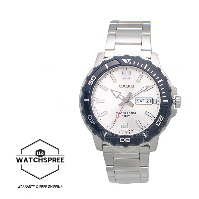 Casio Men's Analog Sporty Stainless Steel Band Watch MTD125D-7A MTD-125D-7A