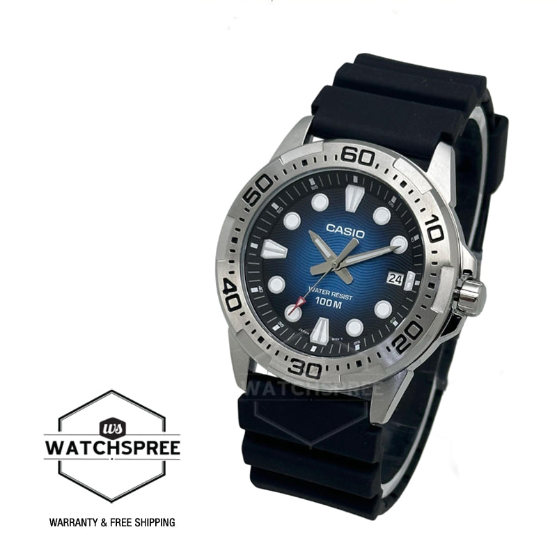 Casio Men's Analog Marine Sports Black Resin Band Watch MTD140-2A MTD-140-2A