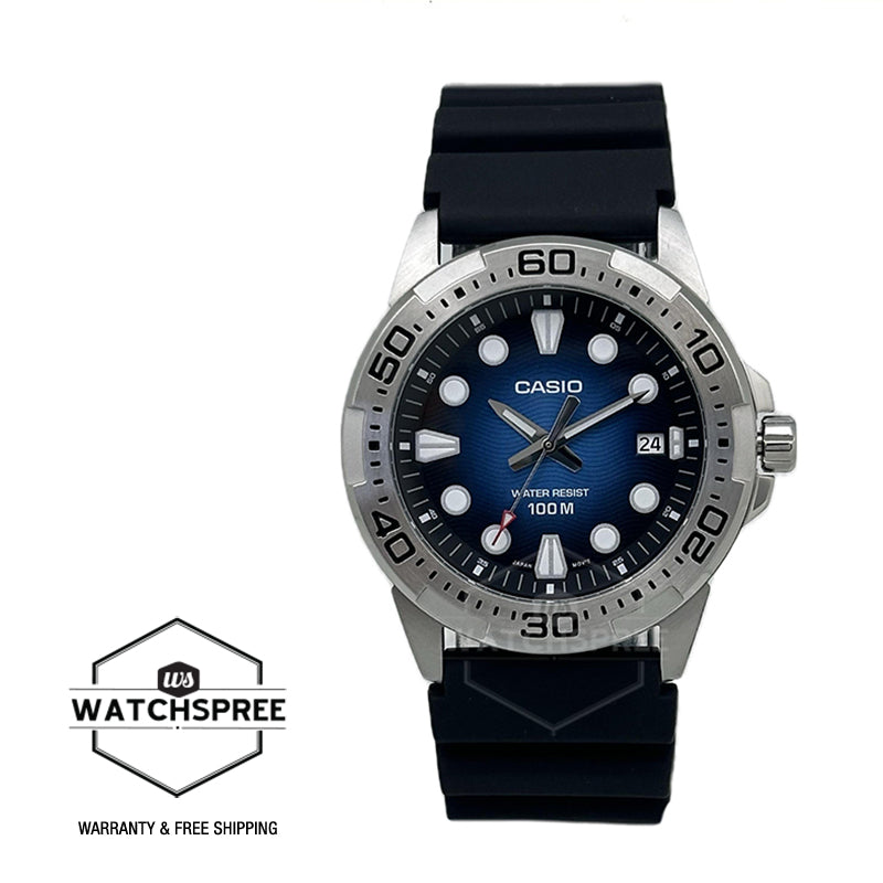 Casio Men's Analog Marine Sports Black Resin Band Watch MTD140-2A MTD-140-2A