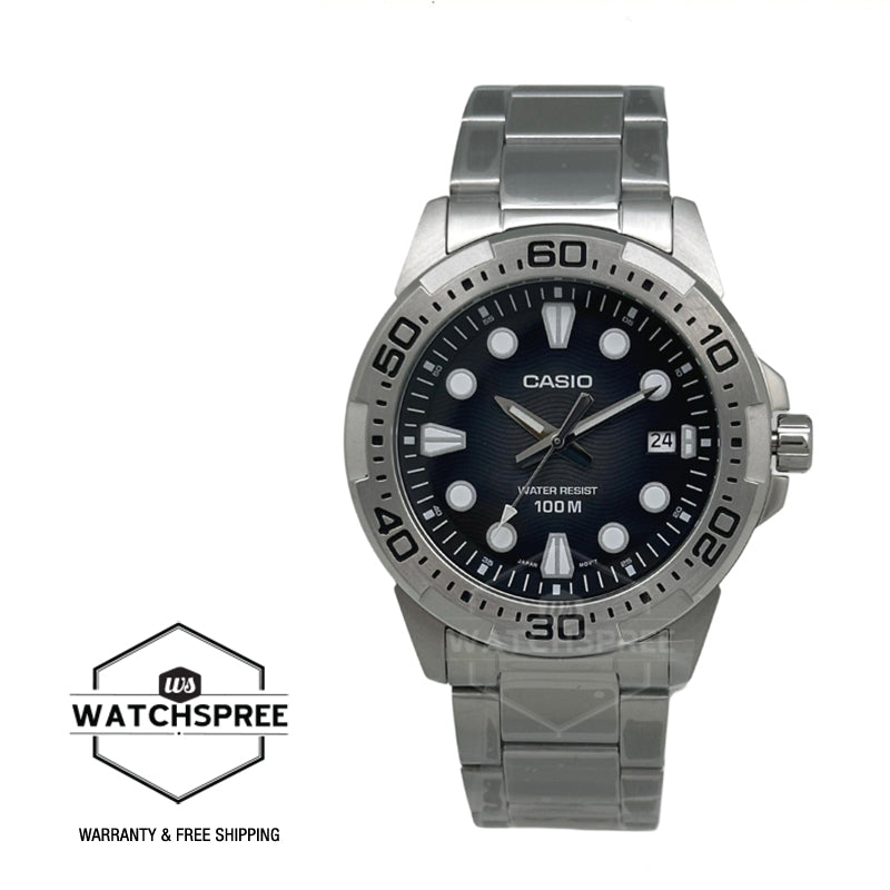 Casio Men's Analog Marine Sports Stainless Steel Band Watch MTD140D-1A MTD-140D-1A