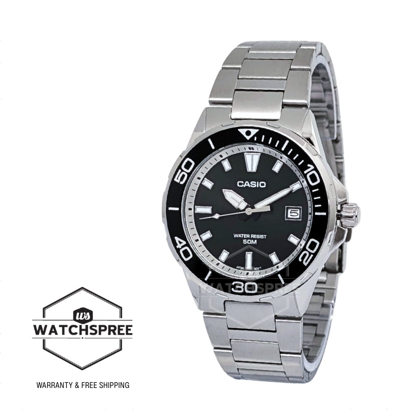 Casio Men's Analog Marine Sports Stainless Steel Band Watch MTD145D-1A MTD-145D-1A