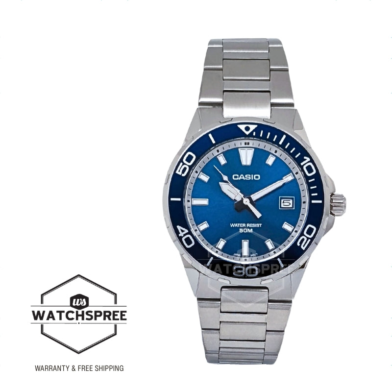Casio Men's Analog Marine Sports Stainless Steel Band Watch MTD145D-2A MTD-145D-2A