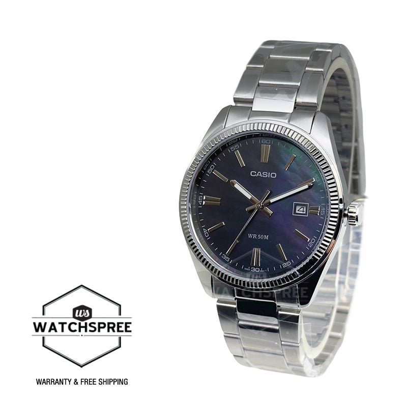 Casio Men's Analog Mother of Pearl Dial Stainless Steel Band Watch MTP1302DS-1A MTP-1302DS-1A