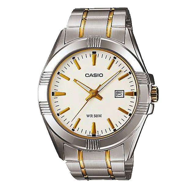 Casio Men's Standard Analog Two-Tone Stainless Steel Band Watch MTP1308SG-7A MTP-1308SG-7A