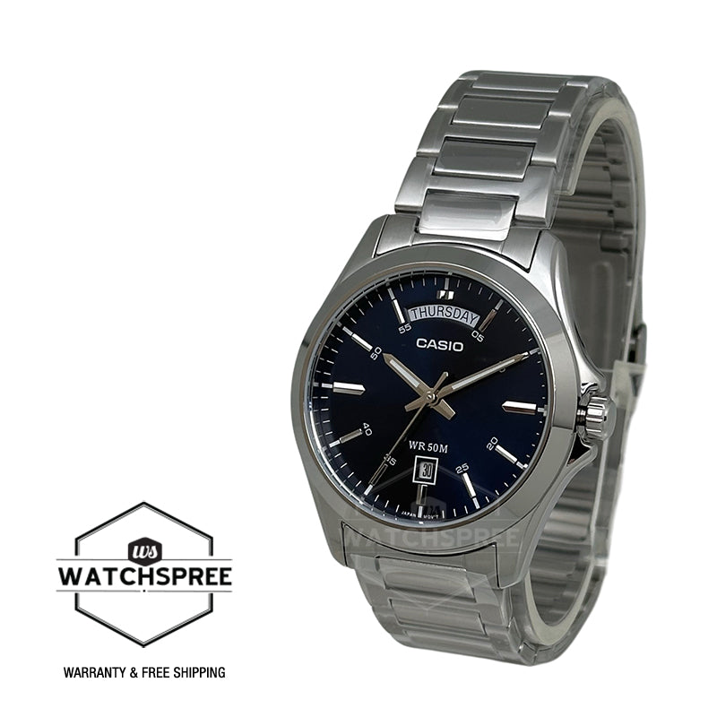 Casio Men's Analog Stainless Steel Band Watch MTP1370D-2A2 MTP-1370D-2A2