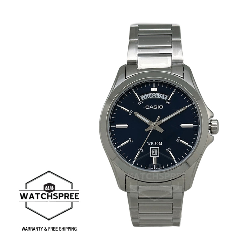 Casio Men's Analog Stainless Steel Band Watch MTP1370D-2A2 MTP-1370D-2A2