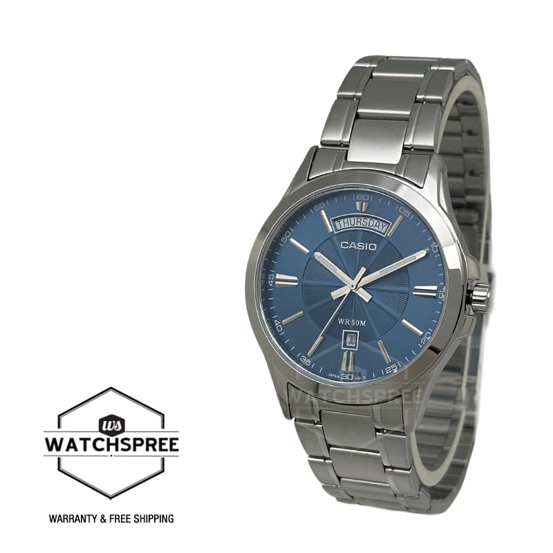 Casio Men's Analog Stainless Steel Band Watch MTP1381D-2A MTP-1381D-2A