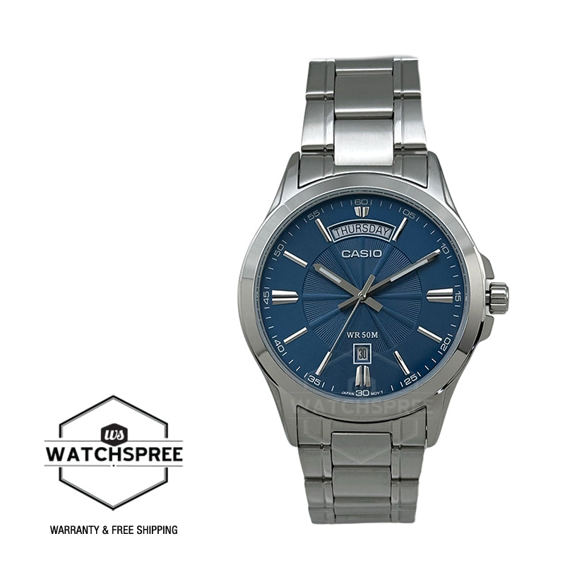 Casio Men's Analog Stainless Steel Band Watch MTP1381D-2A MTP-1381D-2A