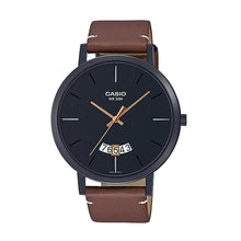 Load image into Gallery viewer, Casio Men&#39;s Analog Brown Leather Strap Watch MTPB100BL-1E MTP-B100BL-1E
